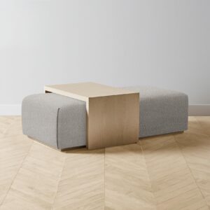 The Bowery Ottoman - Italian Bouclé Fossil