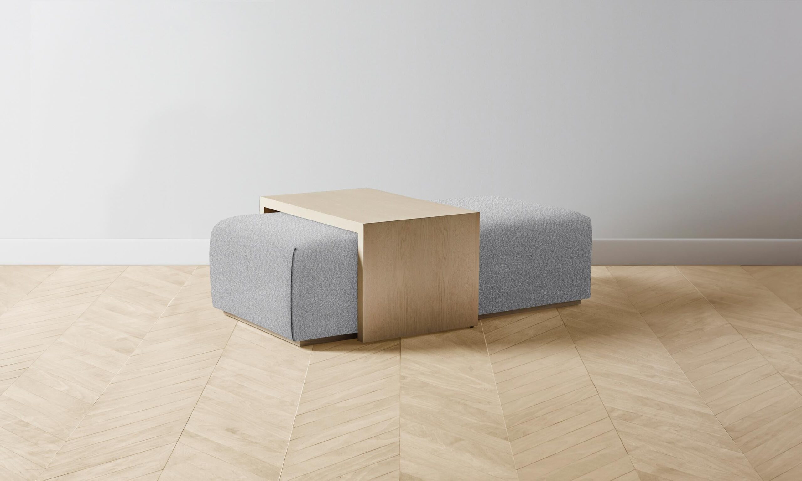 The Bowery Ottoman - Italian Bouclé Waterfall