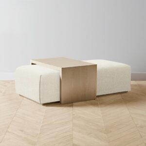 The Bowery Ottoman - Italian Bouclé White