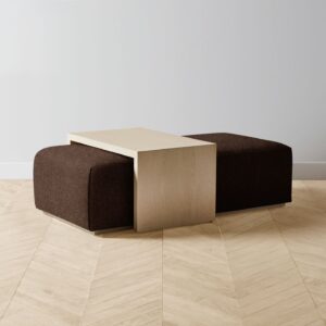 The Bowery Ottoman - Italian Brushed Wool Cocoa
