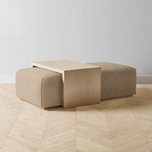 The Bowery Ottoman - Italian Brushed Wool Fox