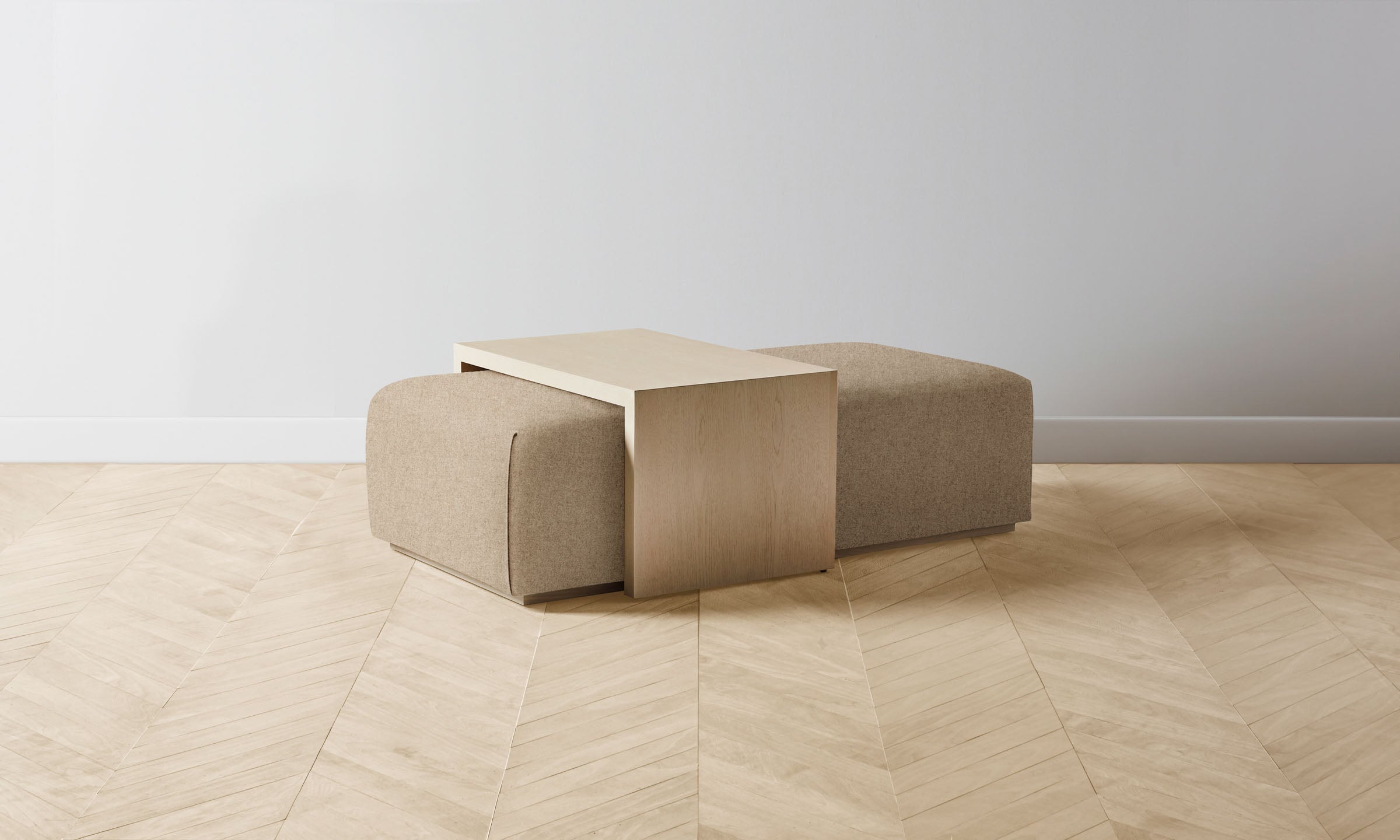 The Bowery Ottoman - Italian Brushed Wool Fox