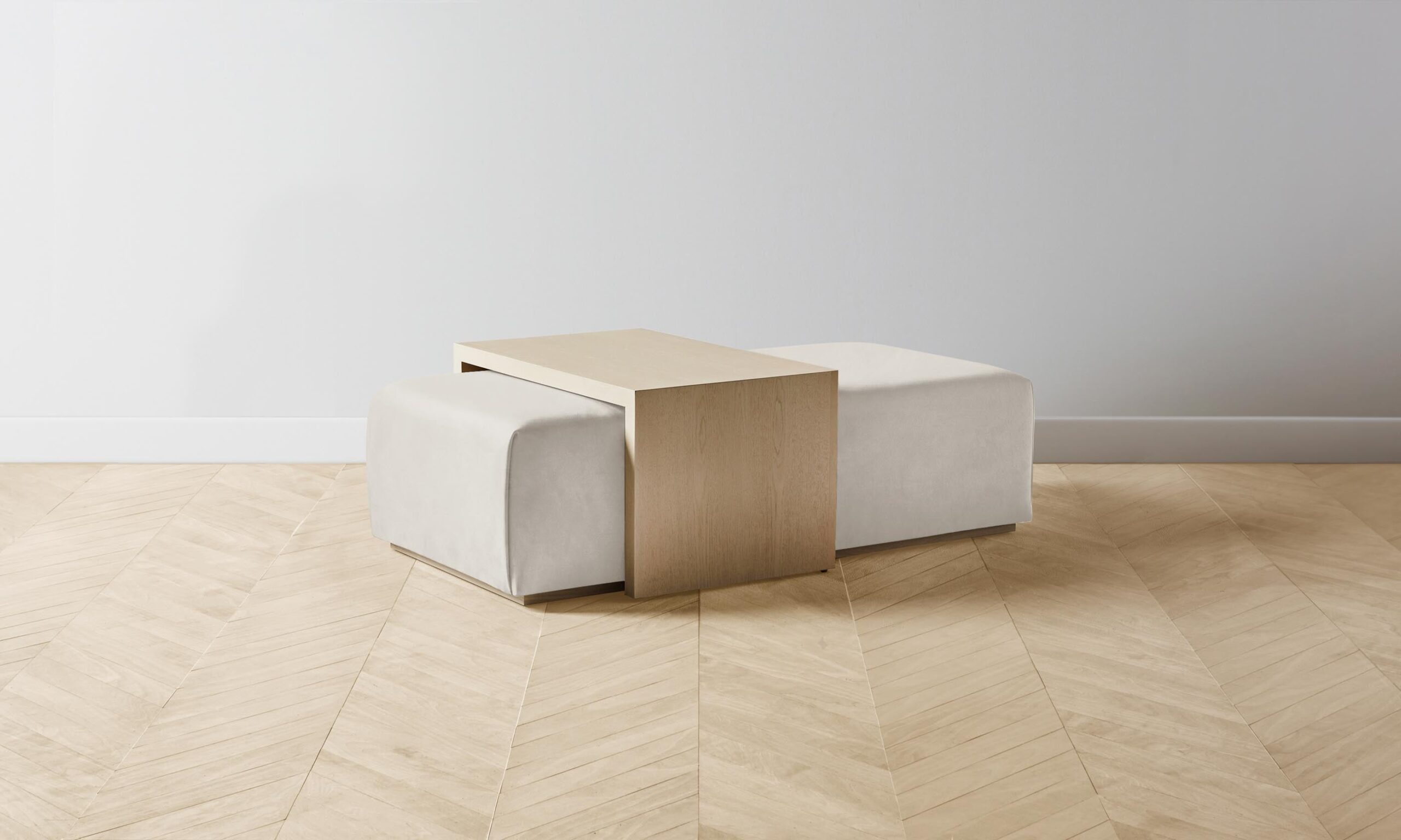 The Bowery Ottoman - Nubuck Leather Sail