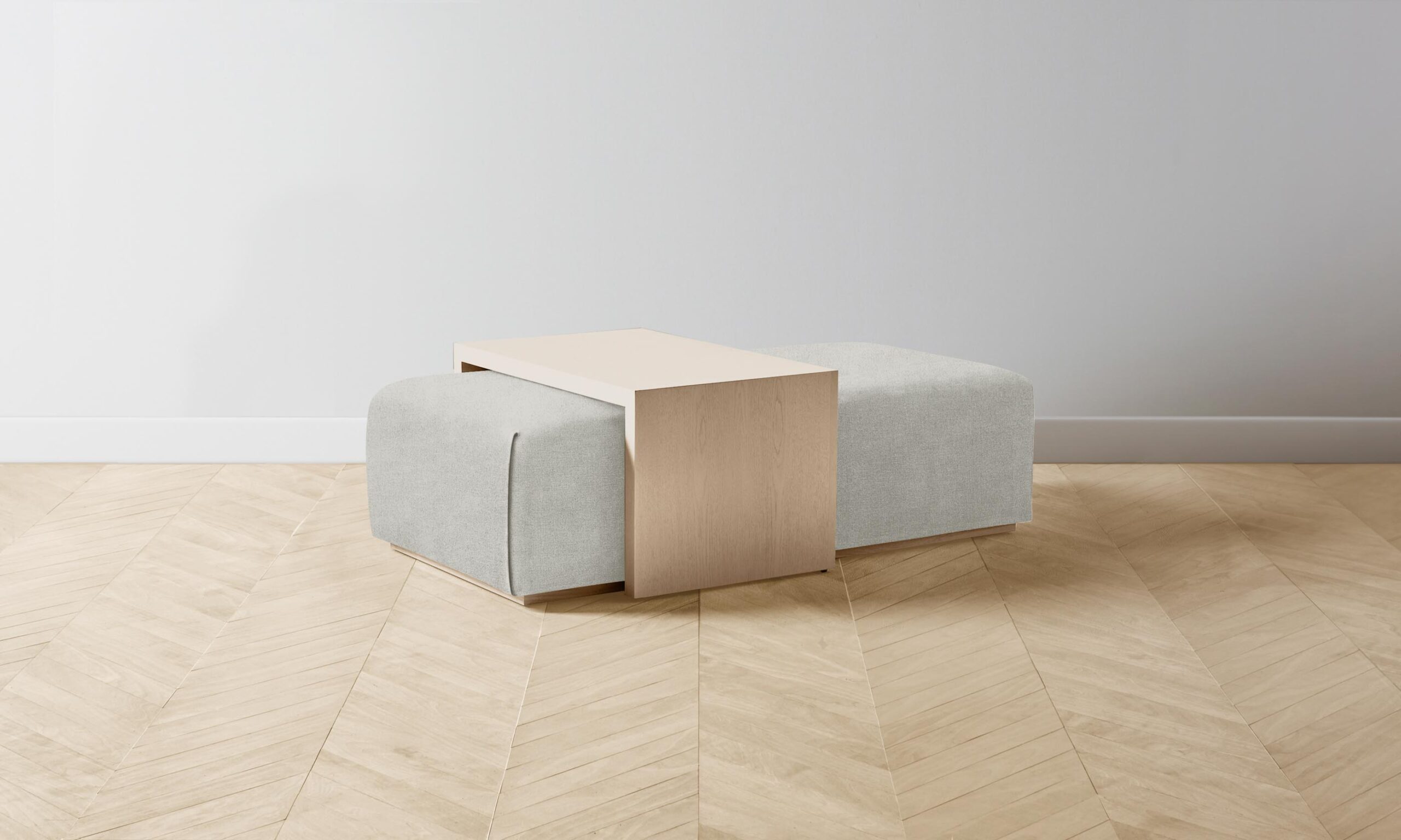 The Bowery Ottoman - Performance Mélange Weave Flint