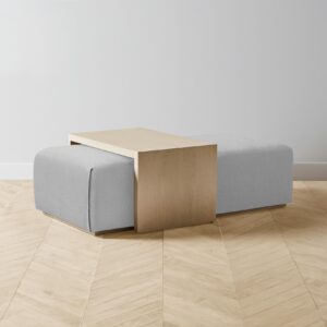 bowery-ottoman_performance-textured-linen-mineral_driftwood2.0.jpg The Bowery Ottoman - Performance Linen Weave Cloud