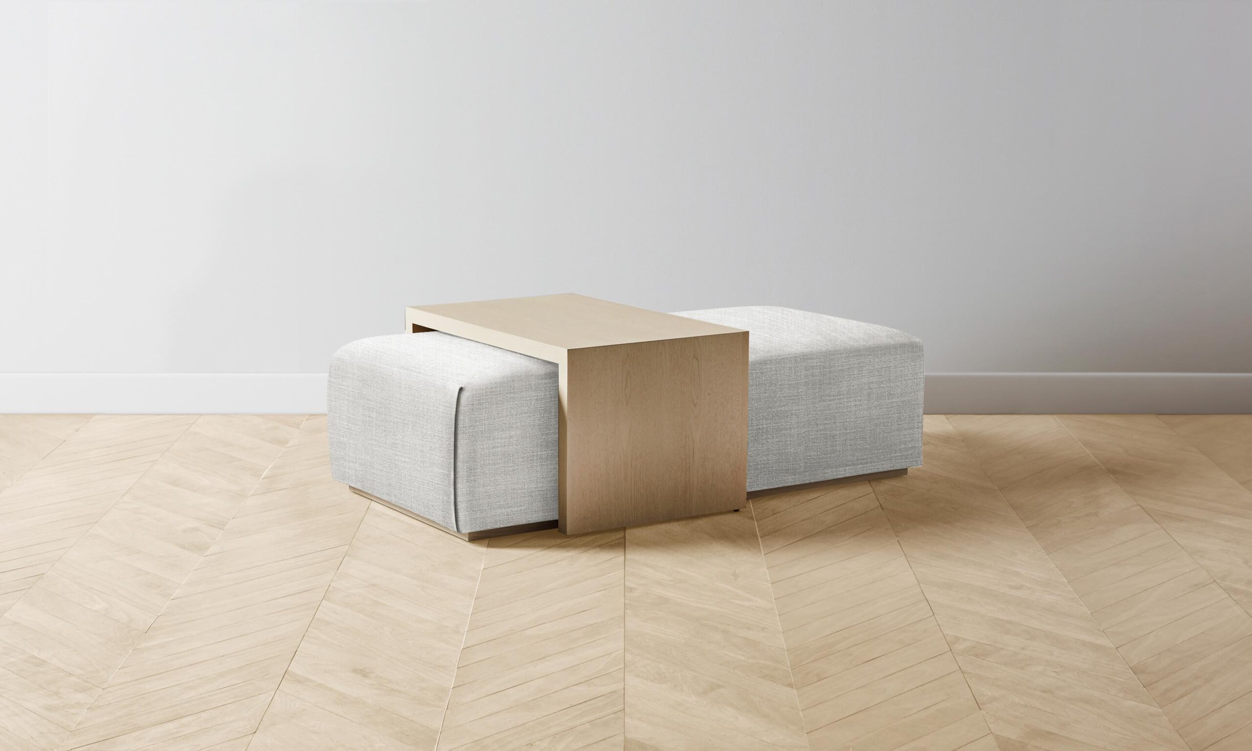 The Bowery Ottoman - Performance Textured Tweed Dove