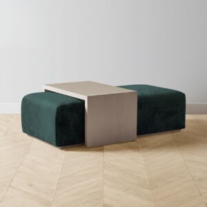 bowery-ottoman_performance-velvet-emerald_driftwood2.0.jpg The Bowery Ottoman - Performance Velvet Emerald