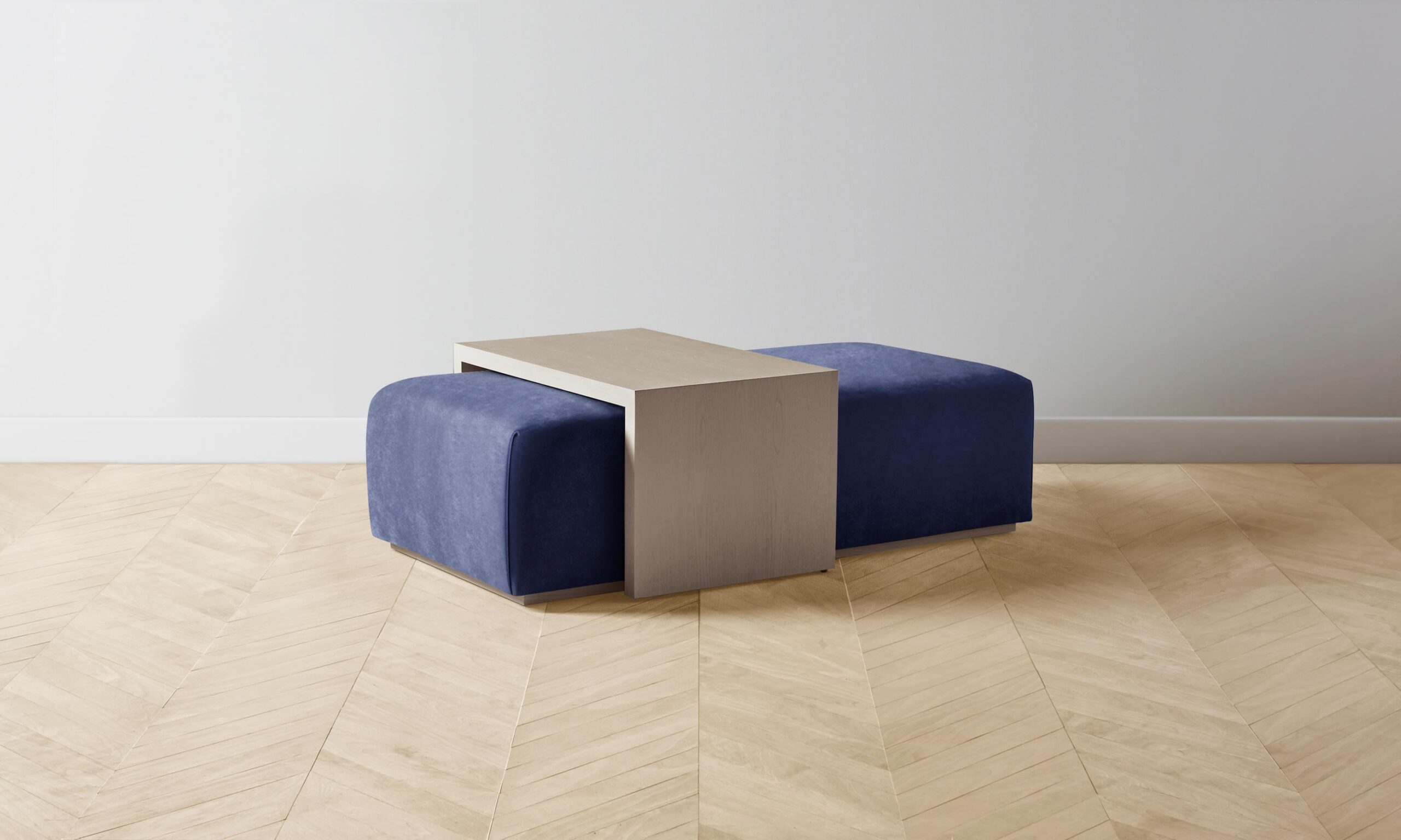 The Bowery Ottoman - Performance Velvet Midnight