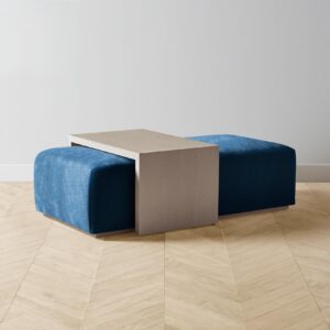 bowery-ottoman_performance-velvet-sapphire_driftwood2.0.jpg The Bowery Ottoman - Performance Velvet Sapphire