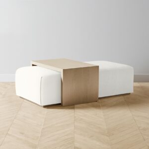 The Bowery Ottoman - Performance Woven Chenille Lace