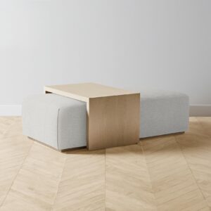 The Bowery Ottoman - Performance Woven Chenille Steel