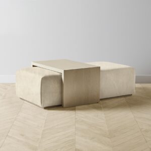 The Bowery Ottoman - Tuscan Leather Bisque