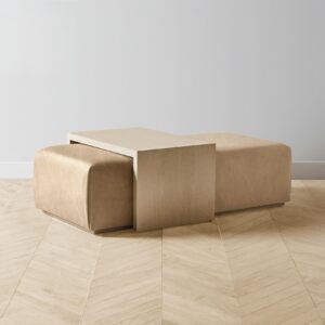 The Bowery Ottoman - Tuscan Leather Camel