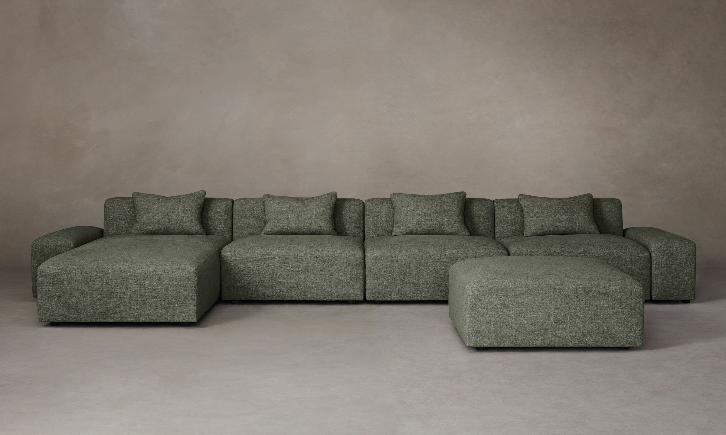 The Breuer Modular Sectional - Heritage Belgian Linen Thyme