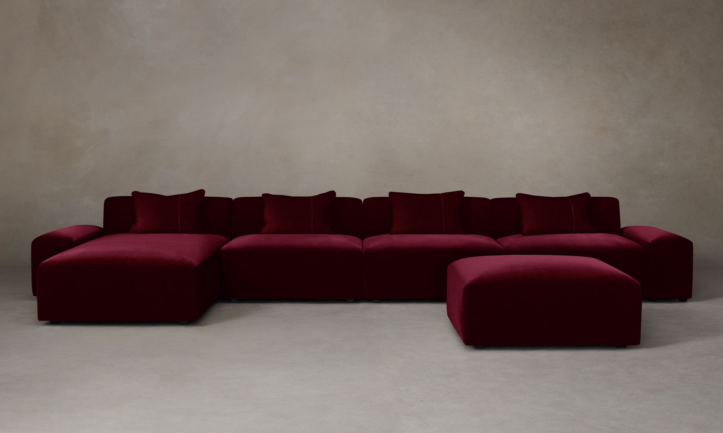 The Breuer Modular Sectional - Mohair Crimson