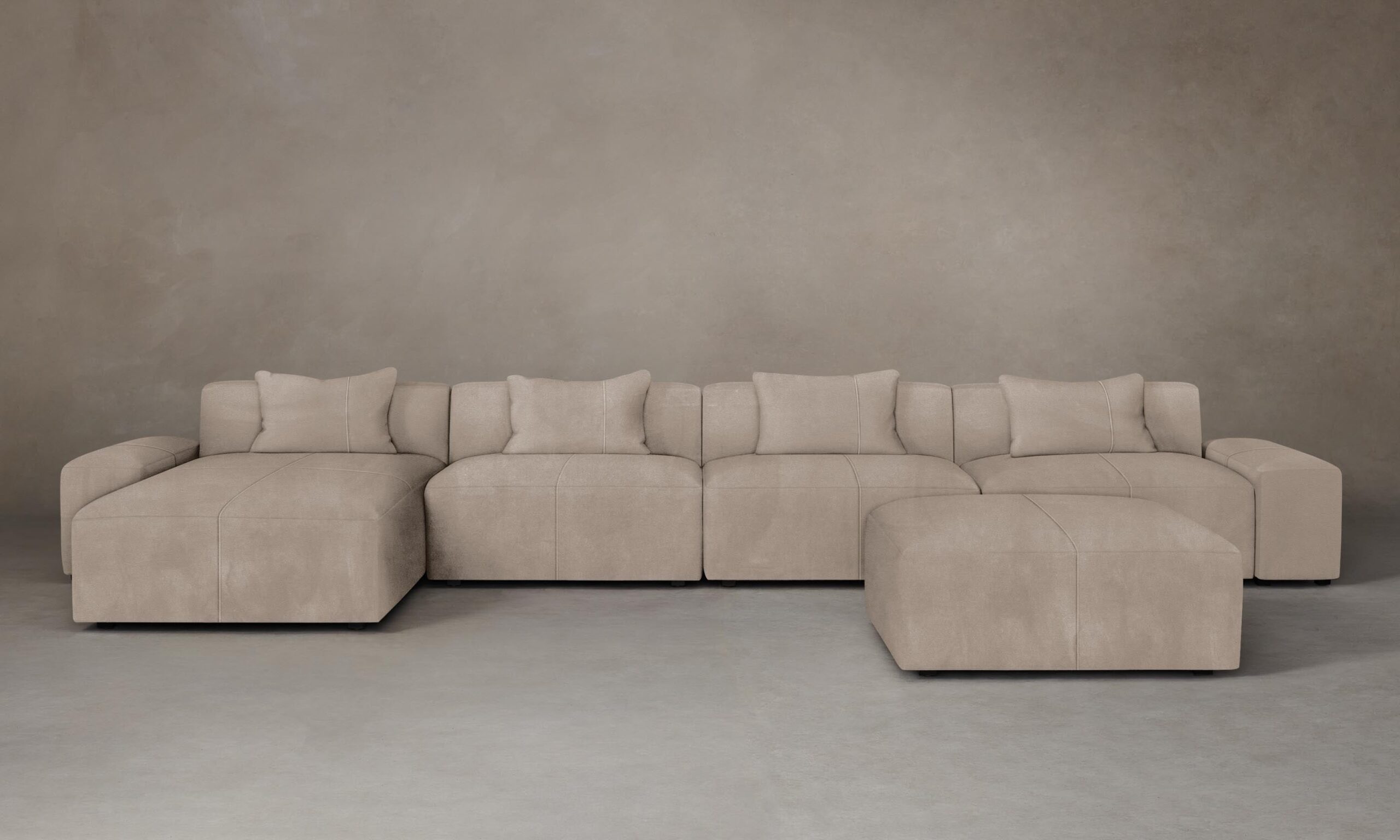 The Breuer Modular Sectional - Nubuck Leather Fawn