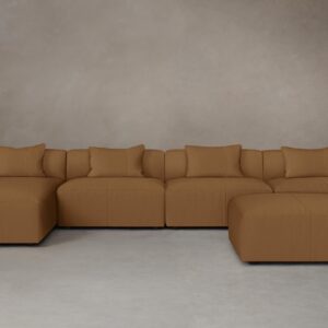 The Breuer Modular Sectional - Pebbled Leather Latte
