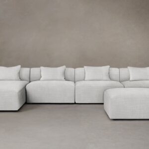 The Breuer Modular Sectional - Performance Textured Tweed Snow