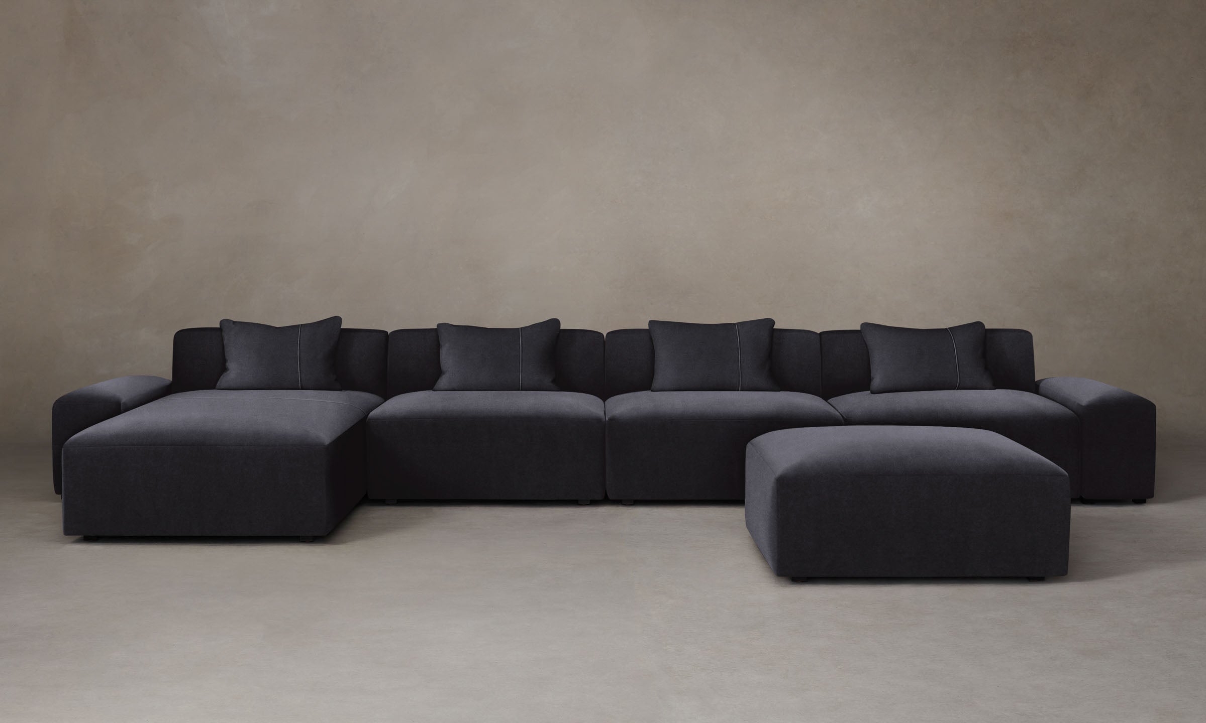 The Breuer Modular Sectional - Performance Velvet Flannel