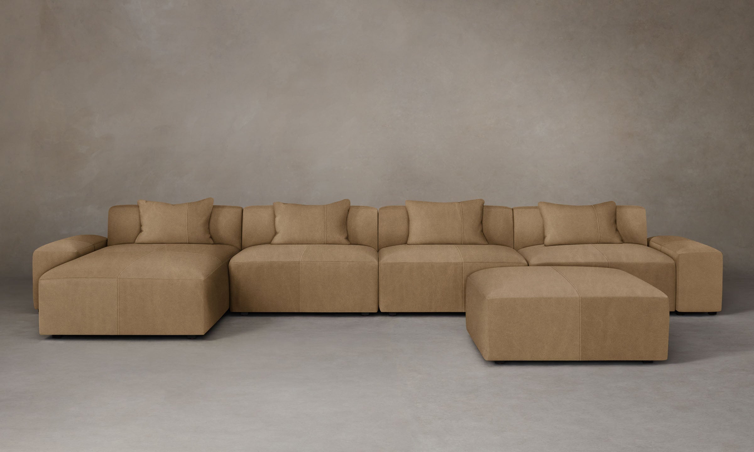 The Breuer Modular Sectional - Tuscan Leather Camel