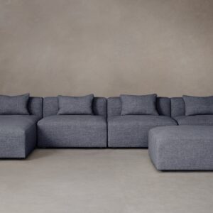 The Breuer Modular Sectional - Heritage Belgian Linen Lake