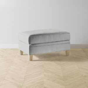The Carmine Ottoman - Merino Heather Grey