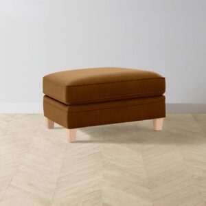 The Carmine Ottoman - Mohair Brown Sugar