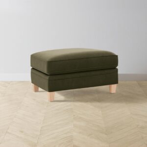 The Carmine Ottoman - Mohair Moss