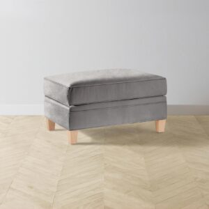 The Carmine Ottoman - Nubuck Leather Asphalt