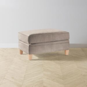 The Carmine Ottoman - Nubuck Leather Fawn