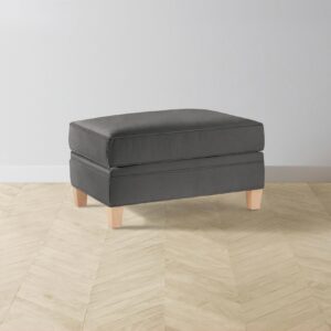 The Carmine Ottoman - Pebbled Leather Ash