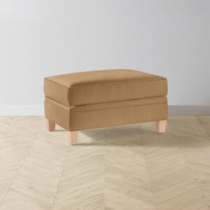 The Carmine Ottoman - Pebbled Leather Latte