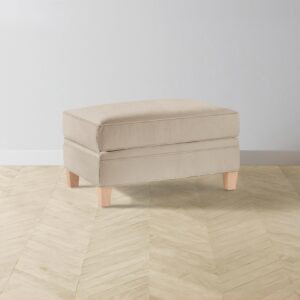 The Carmine Ottoman - Pebbled Leather Stone