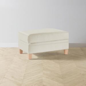 The Carmine Ottoman - Pebbled Leather Swan