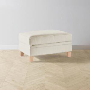 The Carmine Ottoman - Performance Linen Weave Prairie