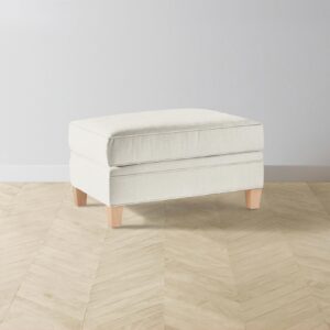 The Carmine Ottoman - Performance Linen Weave Flour