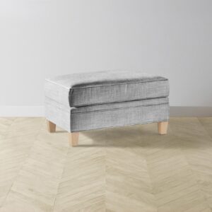 The Carmine Ottoman - Performance Textured Tweed Alpine