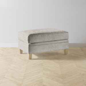 The Carmine Ottoman - Performance Tweed Oatmeal
