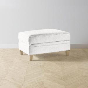 The Carmine Ottoman - Performance Tweed Salt