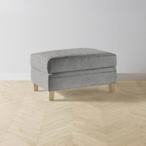 The Carmine Ottoman - Performance Tweed Smoke