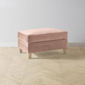The Carmine Ottoman - Performance Velvet Dusty Rose