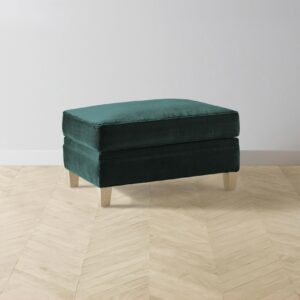 The Carmine Ottoman - Performance Velvet Emerald