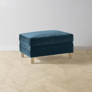The Carmine Ottoman - Performance Velvet Lagoon