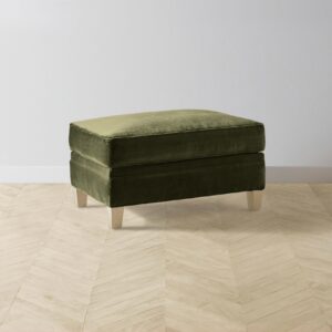 The Carmine Ottoman - Performance Velvet Olive