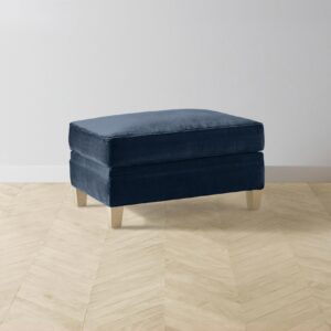 The Carmine Ottoman - Performance Velvet Sapphire