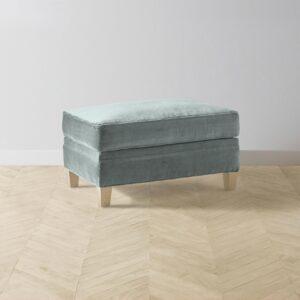 The Carmine Ottoman - Performance Velvet Seafoam