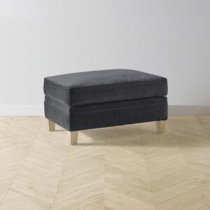 The Carmine Ottoman - Performance Velvet Slate