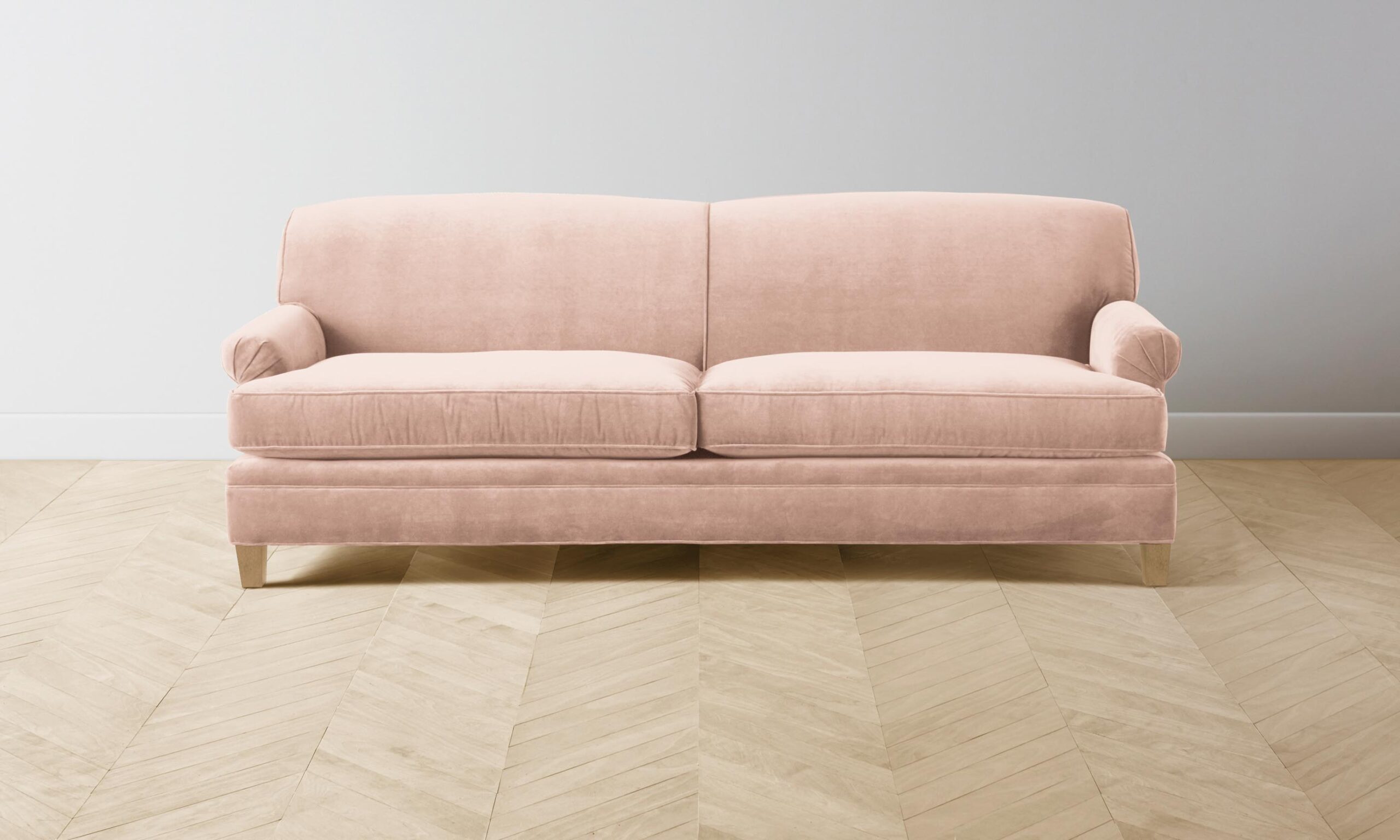 The Carmine Sofa - Performance Velvet Dusty Rose