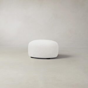 The Chelsea Ottoman - Heritage Belgian Linen Egret