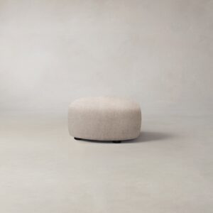 The Chelsea Ottoman - Deep Pile Mohair Limestone